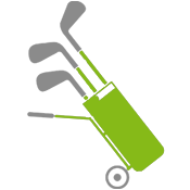 green icon of golf clubs