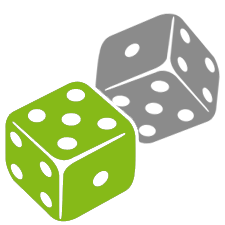 green icon of two dice